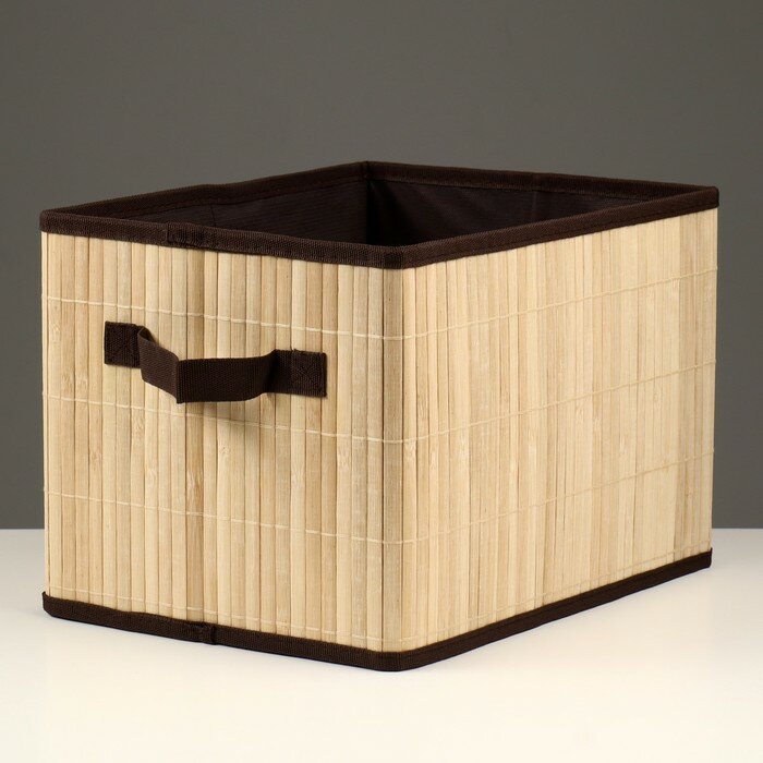 Короб для хранения, с крышкой, складной, 31×21×23 см, бамбук - фотография № 8