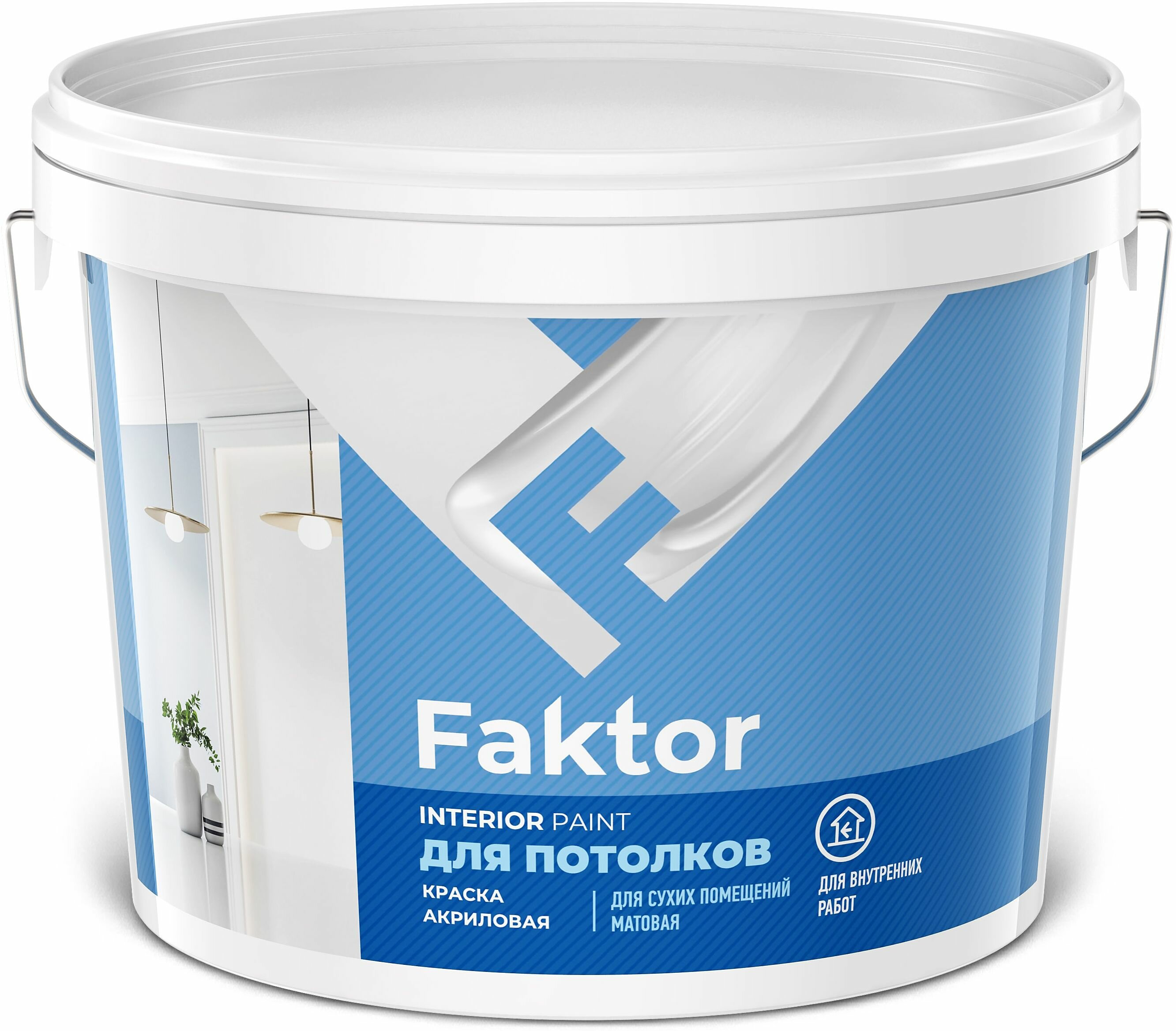 Faktor Краска FAKTOR для потолков белая ведро 6 кг