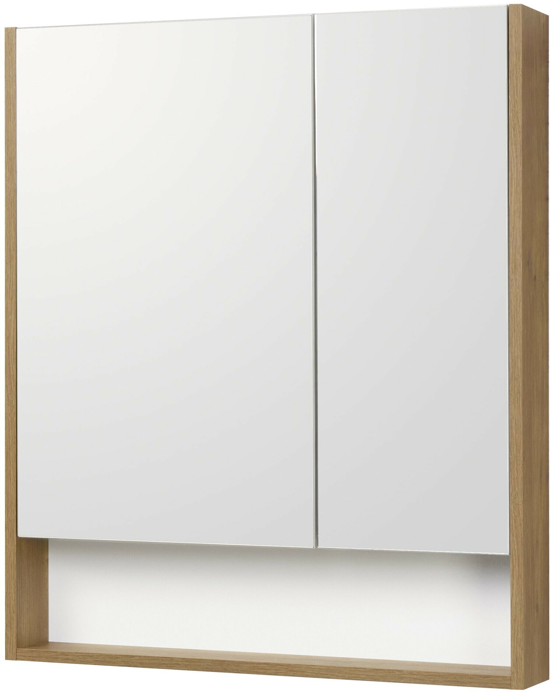 Шкаф с зеркалом Акватон Сканди 70 Белый/Дуб Рустикальный (1A252202SDZ90) - фотография № 1