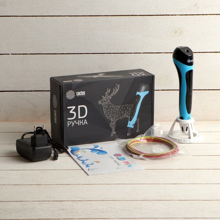 3D-ручки CACTUS 3D ручка Cactus (CS-3D-PEN-C-BL), ABS и PLA, пластик в комплекте, голубая
