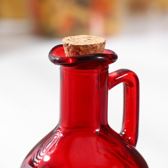 Бутыль стеклянная для соусов и масла Доляна «Олио», 200 мл, h=12 см, цвет красный - фотография № 2
