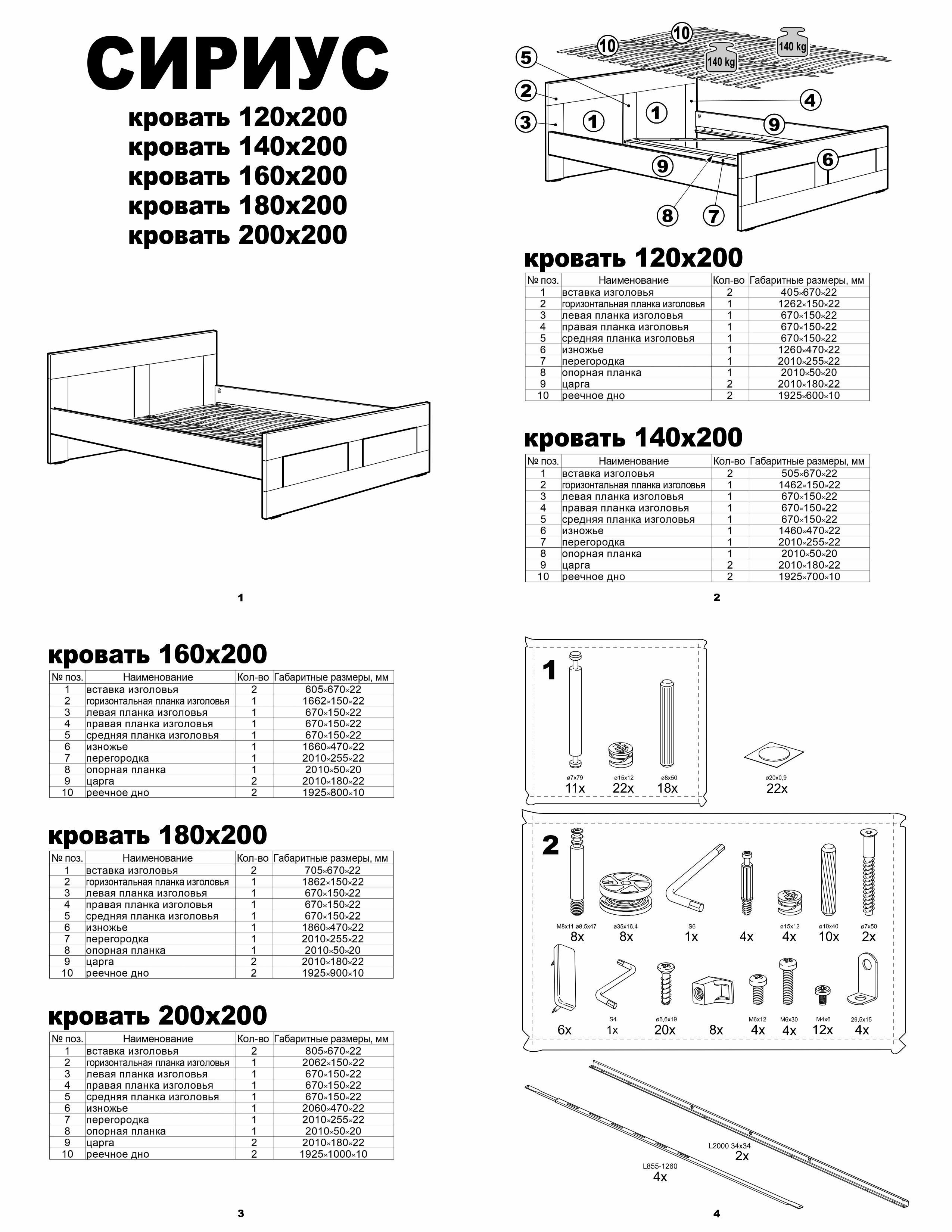 Кровать ГУД ЛАКК Сириус, размер (ДхШ): 205.4х96 см, спальное место (ДхШ): 200х90 см, цвет: белый Hoff - фото №7