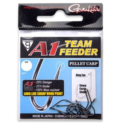 Крючок одноподдевный Gamakatsu "A1 Team Feeder Pellet Carp" №10 (10 штук)