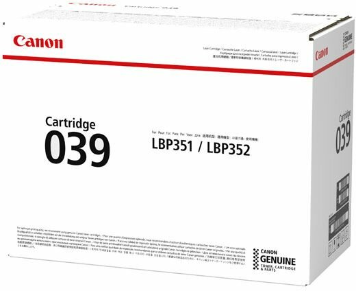 Тонер Картридж Canon 039BK 0287C001 черный (11000стр.) для Canon LBP-351