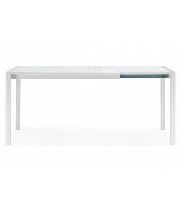 Стеклянный стол Линдисфарн белый кристалл / белый - фотография № 2