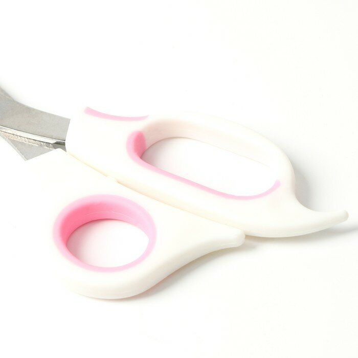 Пижон Ножницы-когтерезы средние с упором для пальца, белые с розовым - фотография № 4