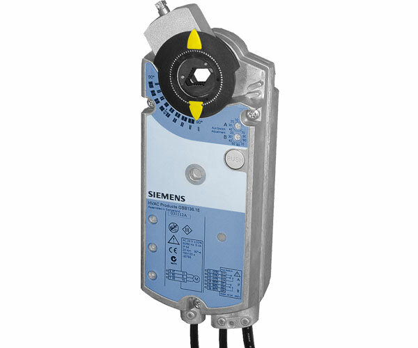 Привод воздушной заслонки Siemens GBB161.1E, без пружины, 25 Н*м, 4 кв. м. AC 24 В