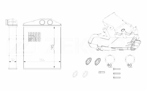 Радиатор отопителя Cadillac BLS 06- Fiat Croma (194) 05- Opel Signum 03- Vectra C 02- Saab 9-3 (YS3F