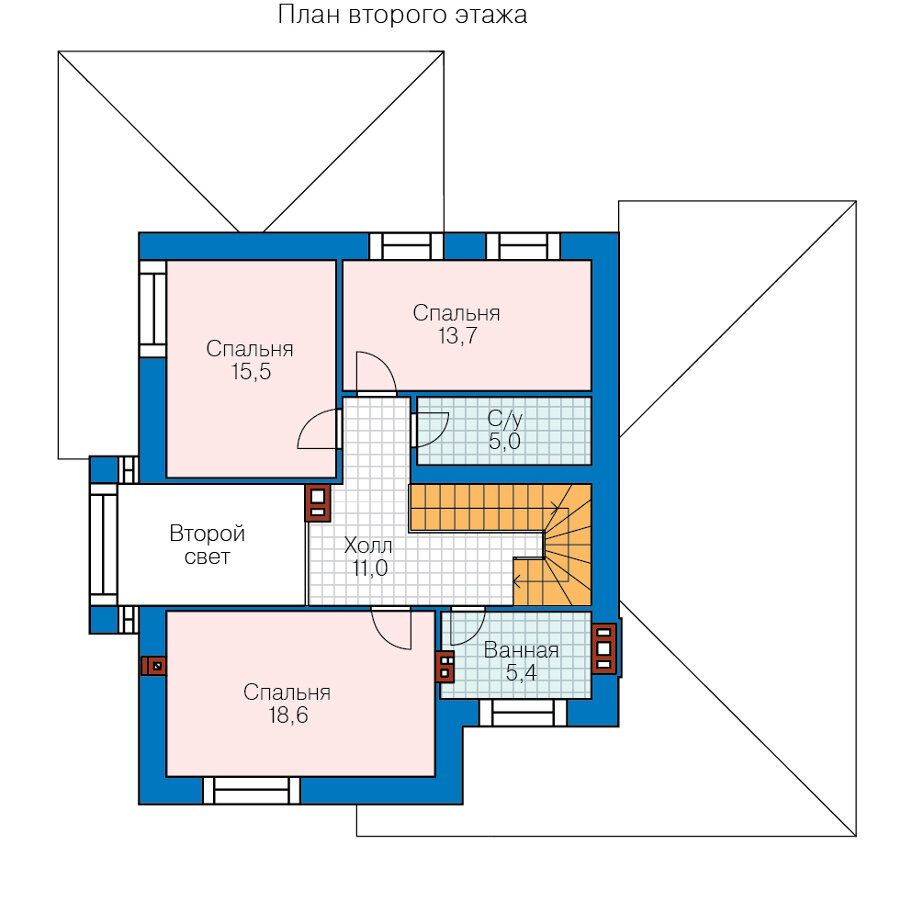 45-16B-Catalog-Plans - Проект двухэтажного кирпичного дома с террасой - фотография № 3