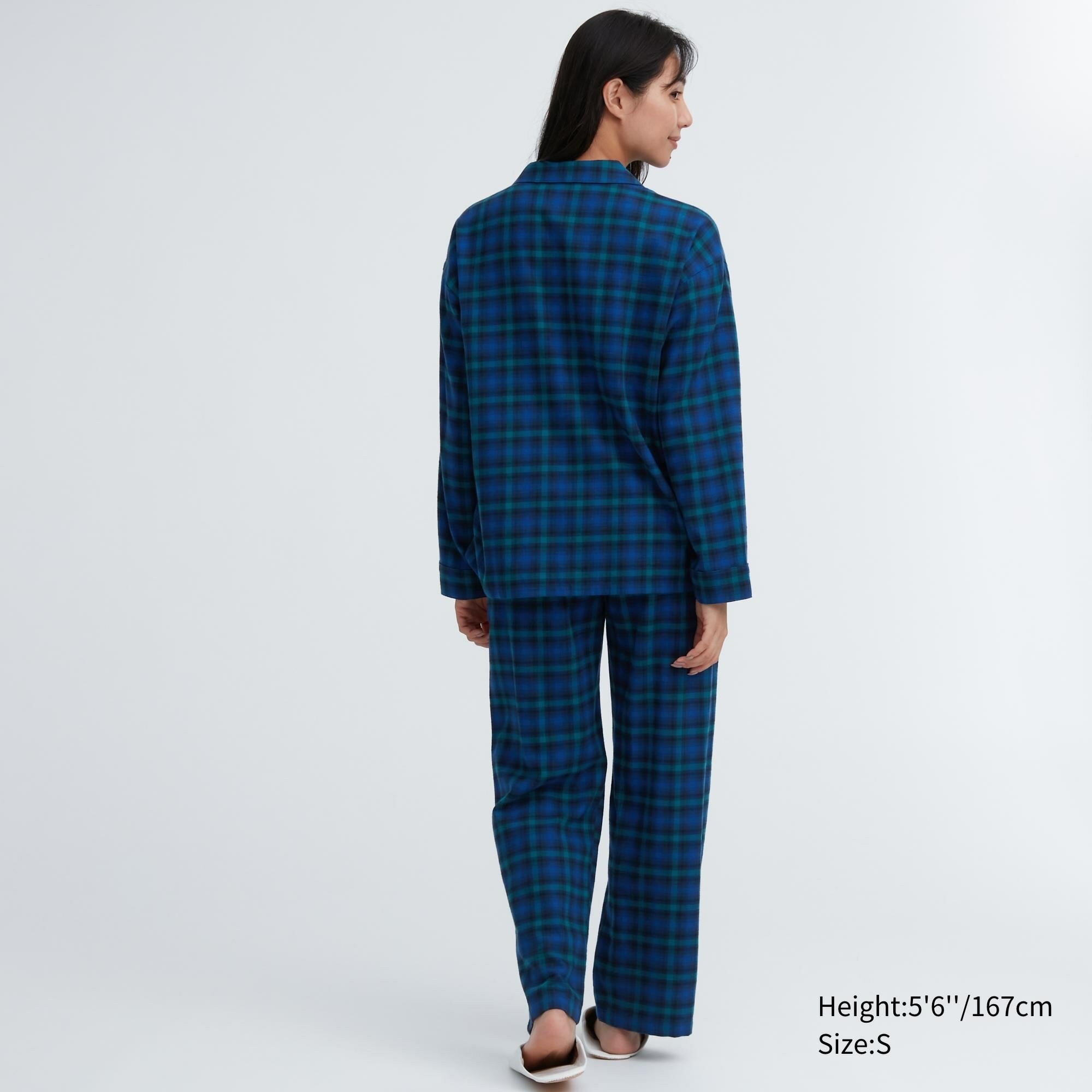 Фланелевая пижама с длинным рукавом, синий, XS - фотография № 2