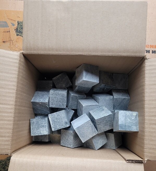 Талькохлорит кубики камни для бани сауны размер 4*4 см упаковка 9 кг - фотография № 3