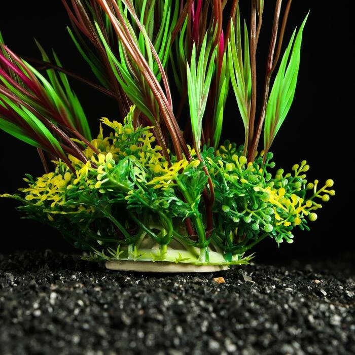 Растение искусственное аквариумное, 22 см, розово-зелёное - фотография № 3
