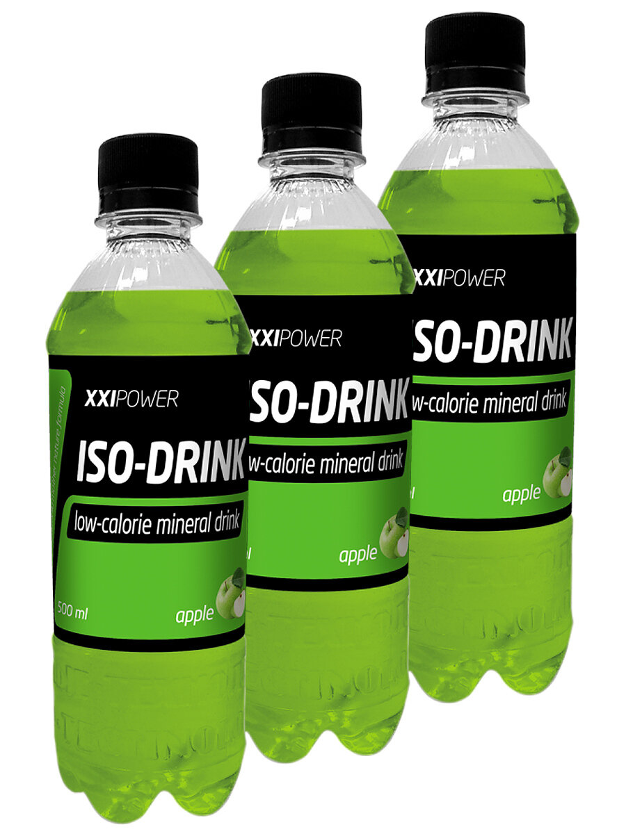 Спортивный напиток изотоник XXI Iso-Drink 3x05л (Яблоко) Спортивное питание для велосипедистов бега тренировок