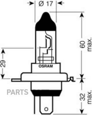 Лампа OSRAM TRUCKSTAR PRO (24V, 75/70W) H4 P43t 64196TSP