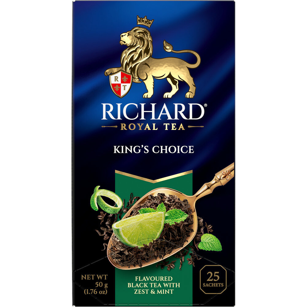 Упаковка из 12 штук Чай Richard Royal King`s Choice 2г х 25 с ярл. в конверте