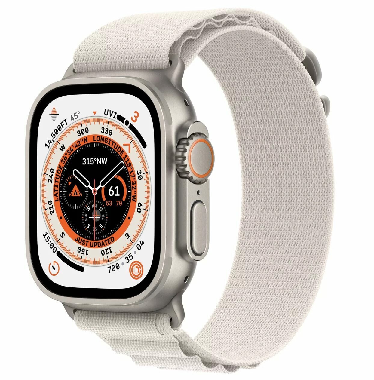 Умные часы Apple Watch Ultra 49 мм Titanium Case, титановый/звездный Alpine Loop (Small, 130–160 мм)