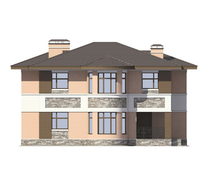 57-77A-Catalog-Plans - Проект двухэтажного дома из газобетона с террасой - фотография № 2