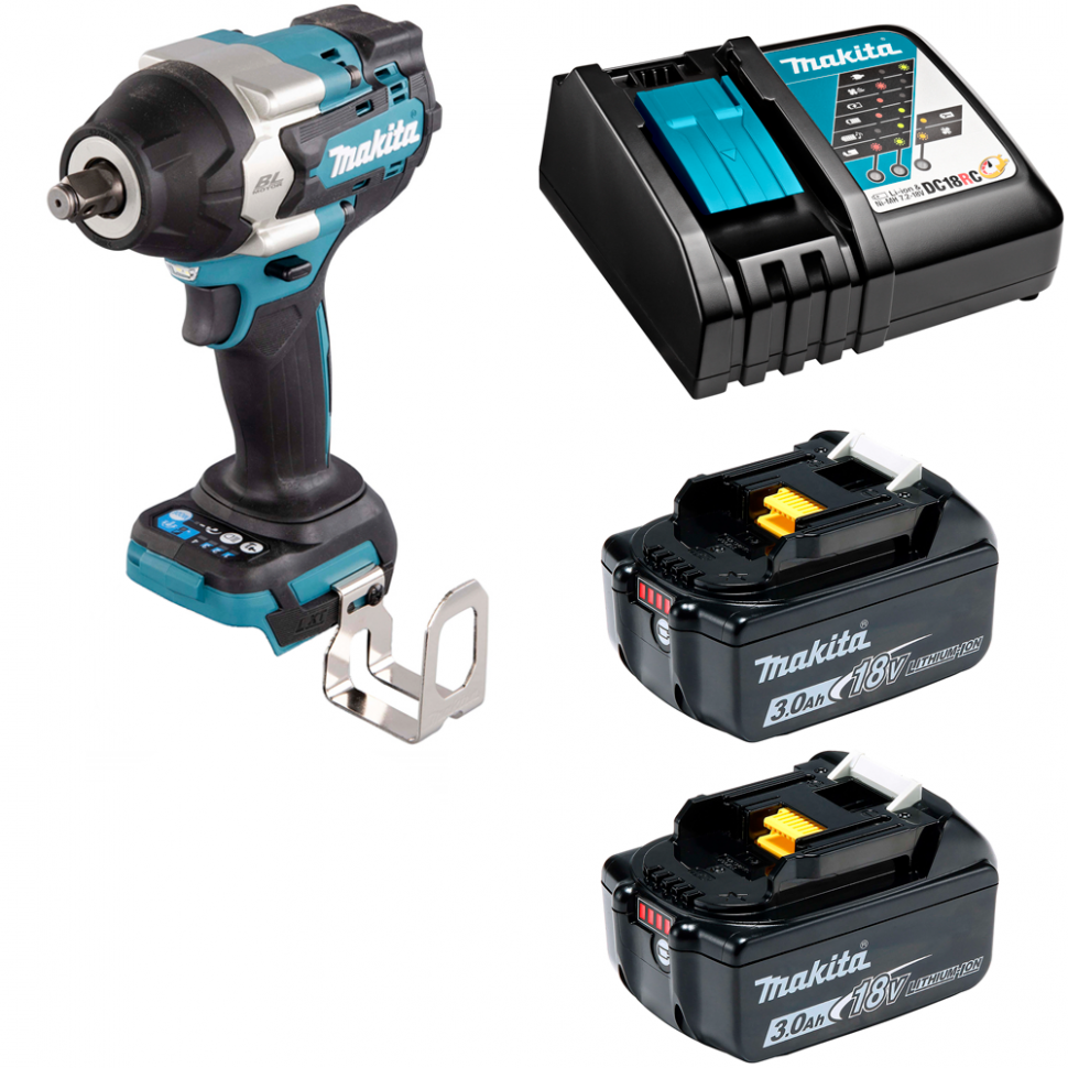 Аккумуляторный ударный гайковерт Makita DTW700RF2 (18V, 2 x 3.0Ah, Li-Ion)