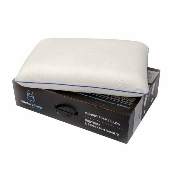 Ортопедическая подушка с эффектом памяти MemorySleep DOS, размер - 60х40х13 см, белый - фотография № 3