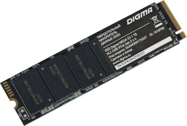 Накопитель SSD Digma PCI-E x4 1Tb DGSM3001TS33T Mega S3 M.2 2280