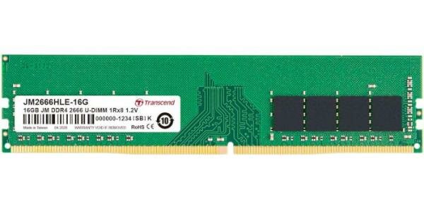 Оперативная память 16Gb (1x16Gb) PC4-21300 2666MHz DDR4 DIMM CL19 Transcend JM2666HLE-16G