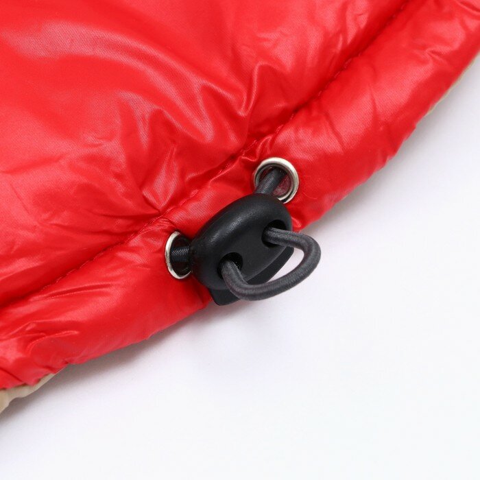 Куртка для собак с утяжкой размер 12 (ДС 28, ОГ 38, ОШ 27), золото-красная - фотография № 8