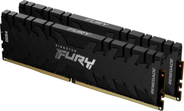 Оперативная память для компьютера 16Gb (2x8Gb) PC4-25600 3200MHz DDR4 DIMM CL16 Kingston FURY Renegade (KF432C16RBK2/16)