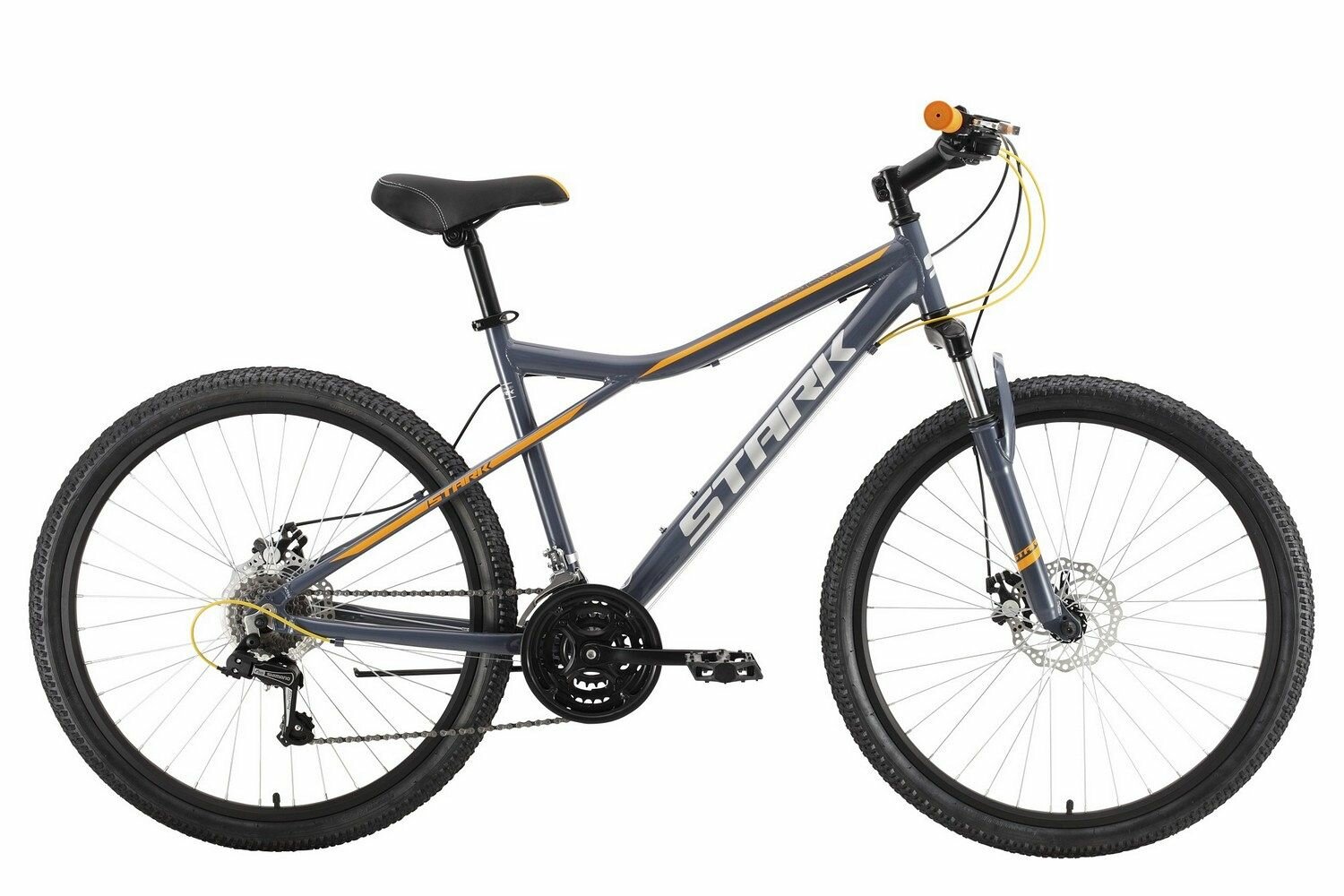 Велосипед Stark Slash 26.1 D (2022) (Велосипед Stark'22 Slash 26.1 D серый/оранжевый 18", HQ-0005827)