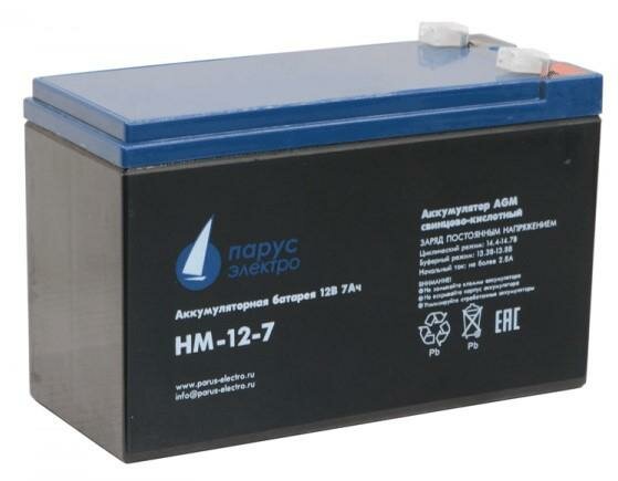Парус-электро Аккумуляторная батарея для ИБП HM-12-7 (AGM/12В/72Ач/клемма F2)