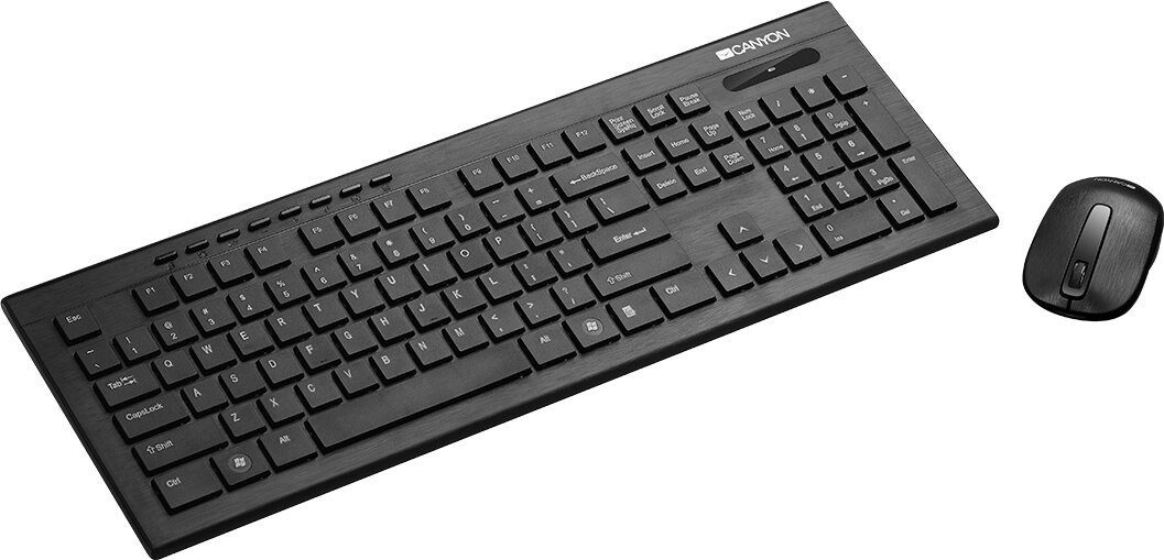Клавиатура + мышь беспроводная Canyon wireless combo-set, (комплект), Черный CNS-HSETW4RU