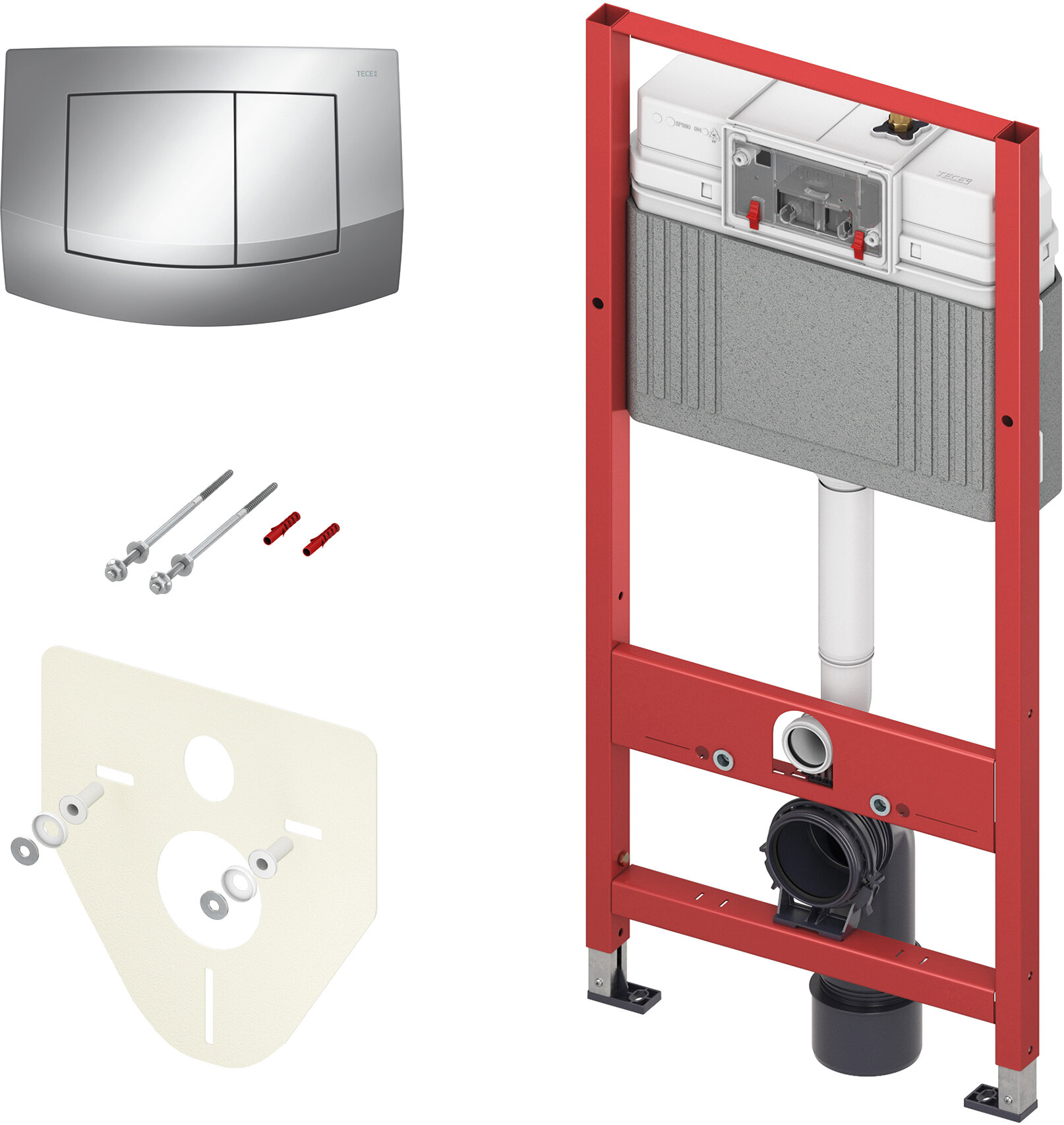 TECE Система инсталляции для унитазов TECE TECEbase kit 9400405 4 в 1 с кнопкой смыва