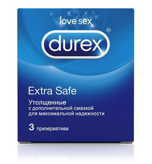 Утолщённые презервативы Durex Extra Safe - 3 шт. (5479)