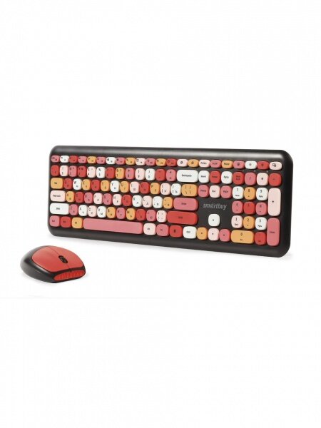 Клавиатура беспроводная + мышь Smartbuy черный-красный