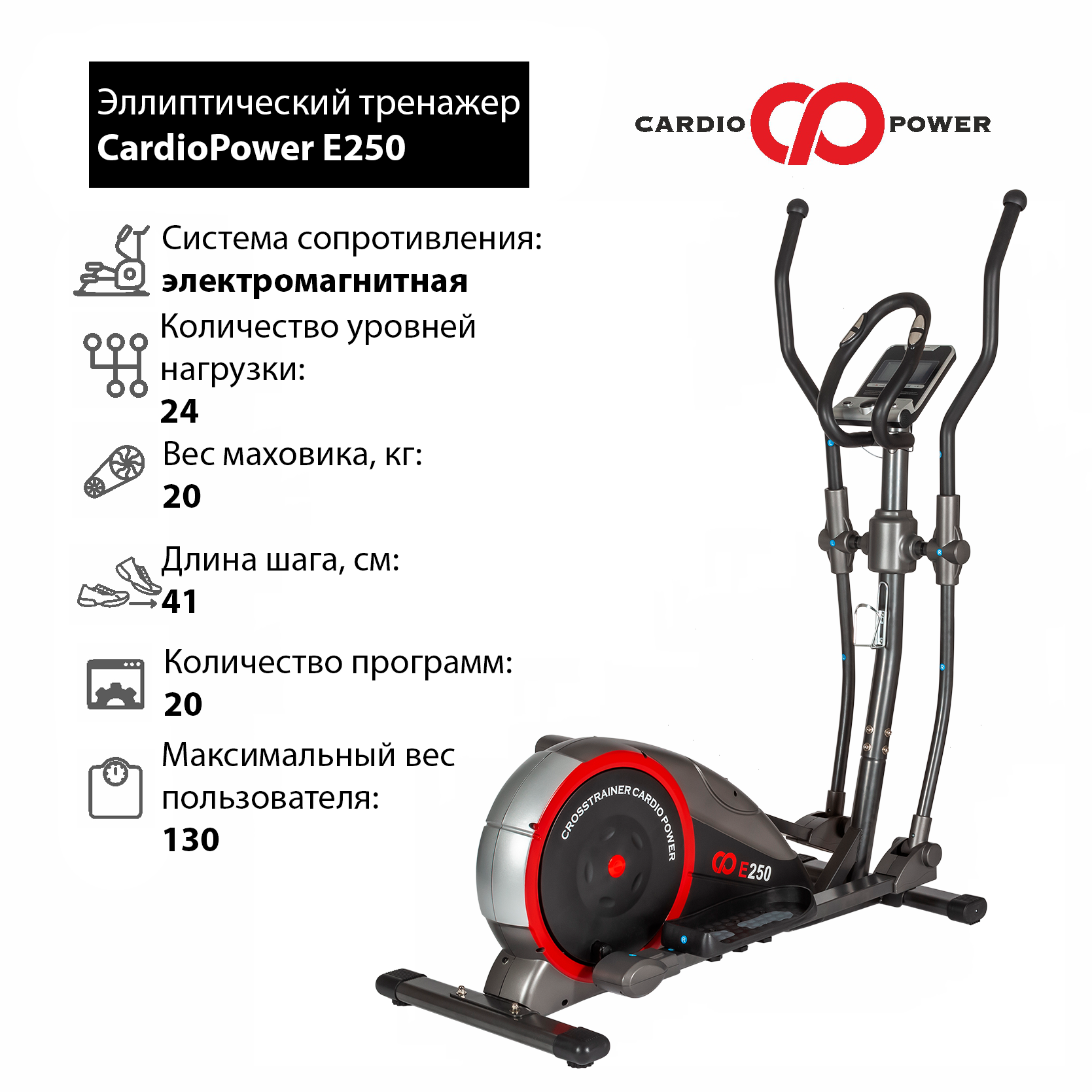 CardioPower Эллиптический тренажер CardioPower E250