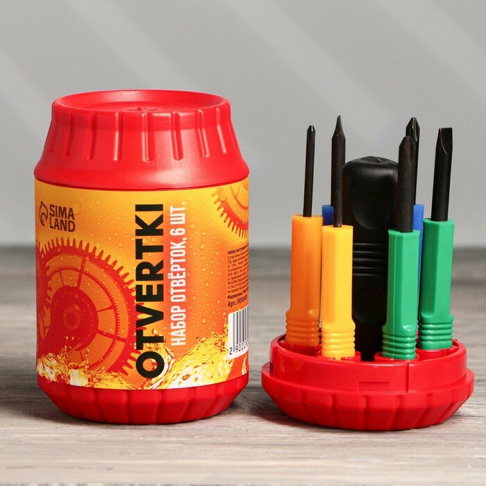 фото Набор инструментов в банке Otvertki, 6 предметов