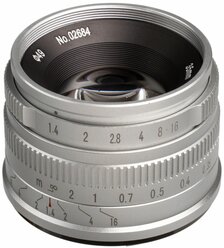 Объектив 7artisans 35mm F1.4 APS-C Sony (E Mount), серебряный