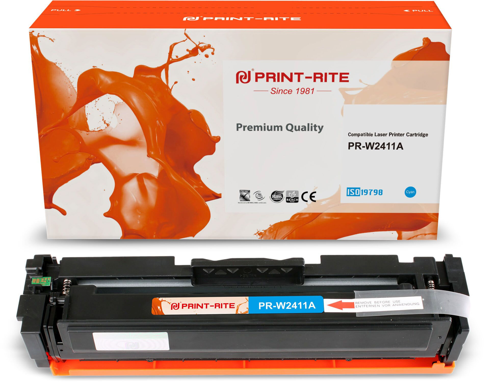 PRINT-RITE Картридж лазерный Print-Rite TFHBB5CPU1J PR-W2411A W2411A голубой (850стр.) для HP Color LaserJet Pro M155/MFP M182nw/M183fw