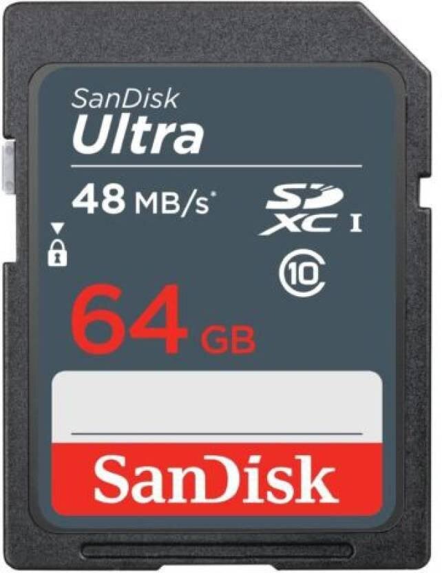 Карта памяти Sandisk Ultra SDXC 64Gb Class 10 UHS-I 48MB/s