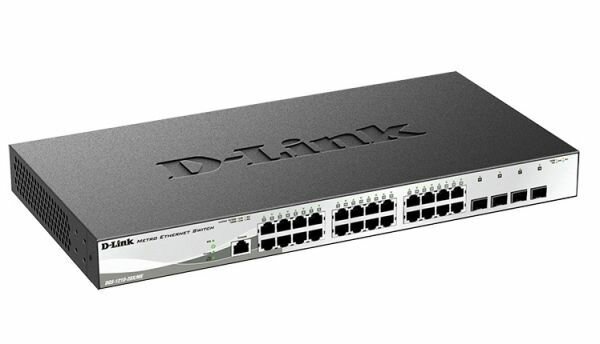 Управляемый коммутатор 2 уровня D-Link DGS-1210-28X/ME/B2B с 24 портами 10/100/1000Base-T и 4 портами 10GBase-X SFP+