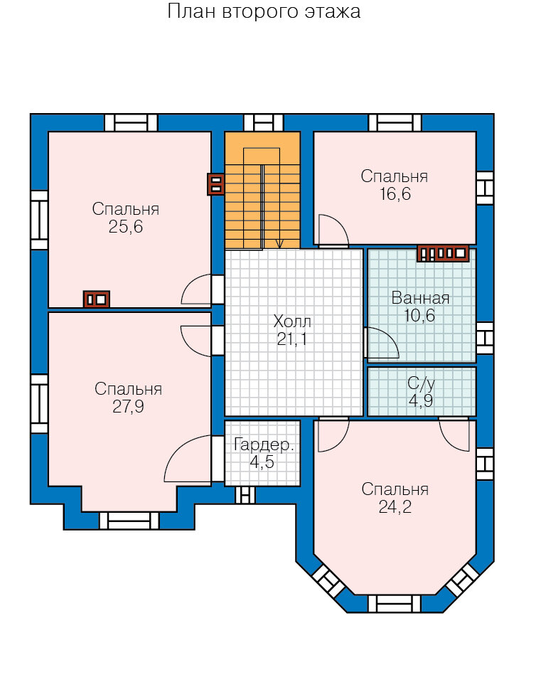 40-53-Catalog-Plans - Проект трёхэтажного кирпичного дома с террасой - фотография № 3