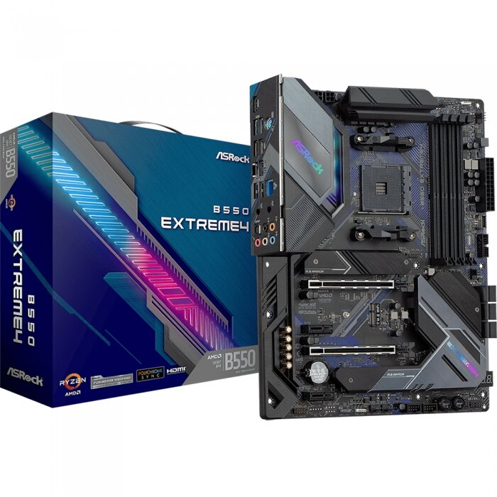 B550 EXTREME4, Socket AM4, AMD B550, 4xDDR4-3200, HDMI, 2xPCI-Ex16, 2xPCI-Ex1, 6xSATA3(RAID 0/1/10), 2xM.2, 8 Ch Audio,