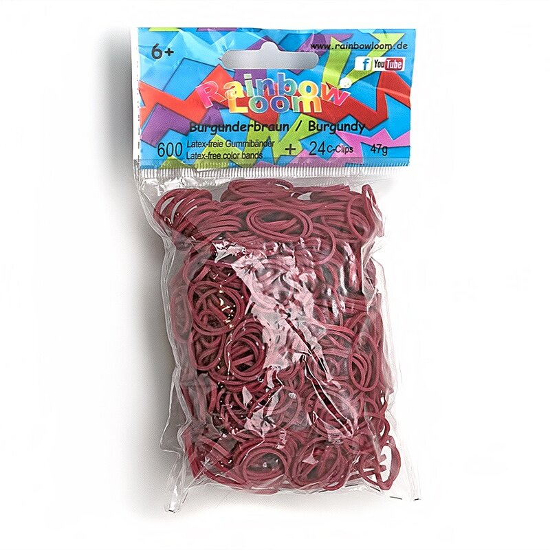 Резинки для плетения браслетов Rainbow Loom Бордовый Burgundy (B0013)