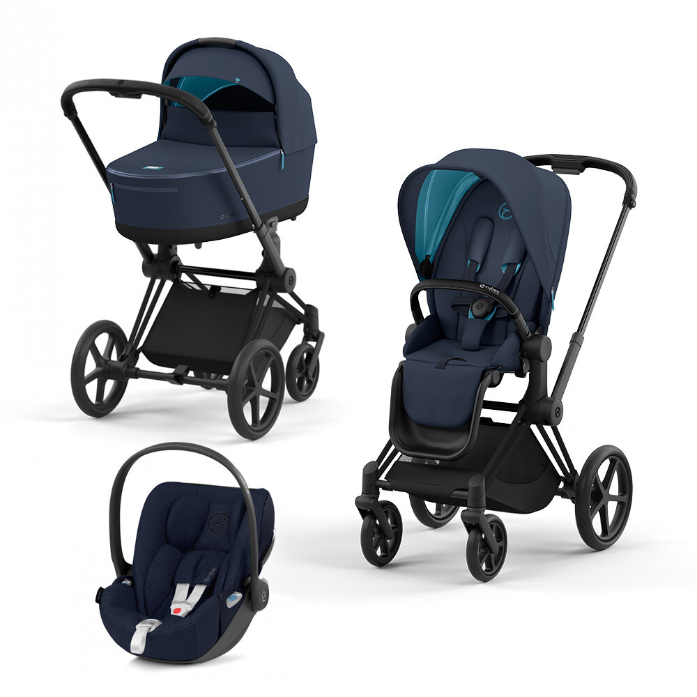 Коляска 3в1 Cybex Priam IV Nautical Blue, шасси matt/black