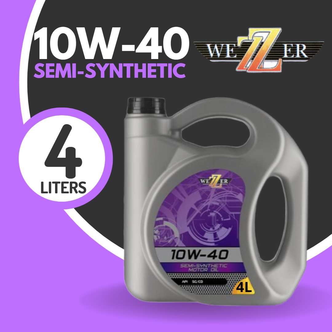 Масло моторное WEZZER 10W-40 синтетическое, 4 литра, API SG/CD / Масло 10w40 для двигателя / Масло 10w 40 в двигатель автомобиля