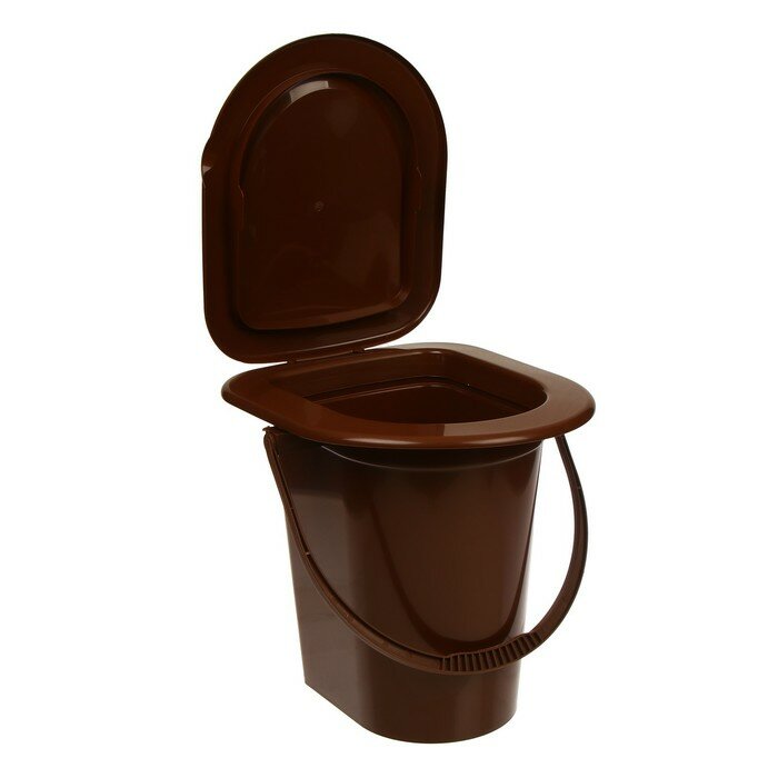 Ведро-туалет, h = 39 см, 17 л, съёмный стульчак, коричневое - фотография № 3