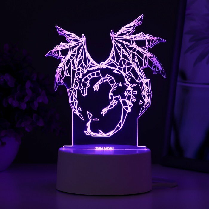 Светильник "Дракон" LED RGB от сети 14,2х9,5х16 см (комплект из 2 шт) - фотография № 3