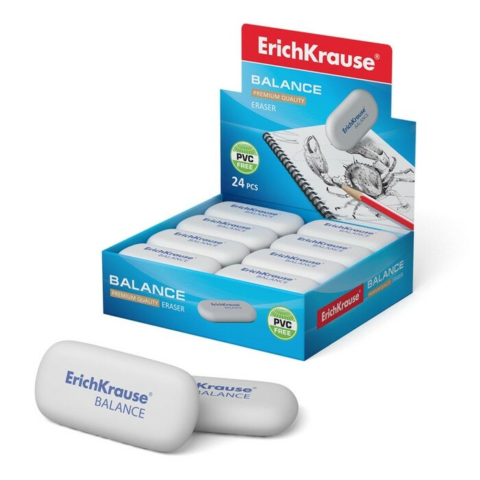 Ластик ErichKrause Balance Mini, 40 х 22 х 12 мм, мягкий, гипоаллергенный