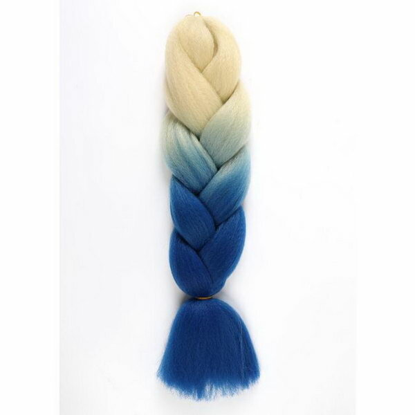 ZUMBA Канекалон двухцветный гофрированный 60 см 100 гр цвет блонд/синий(#BY46)