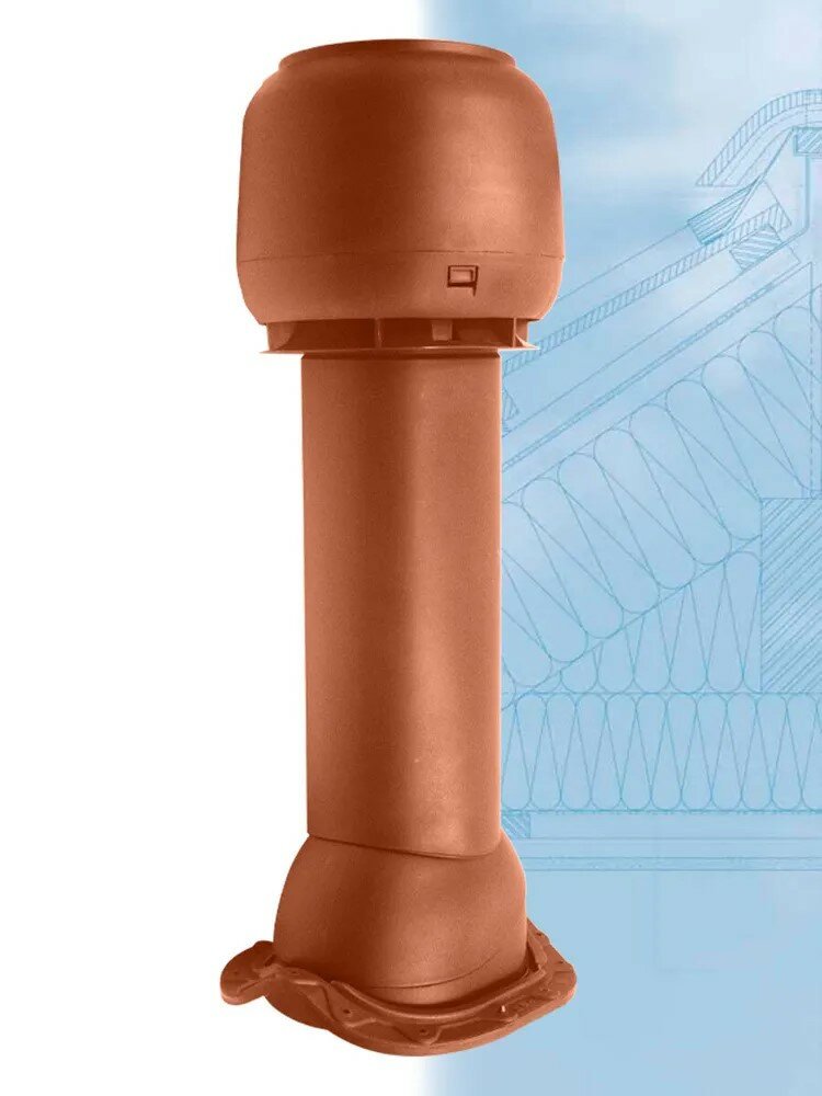 Комплект кровельной вентиляции канализационный Vilpe (110мм ) для металлочерепицы Изолированный утеплённый кирпичный - фотография № 1