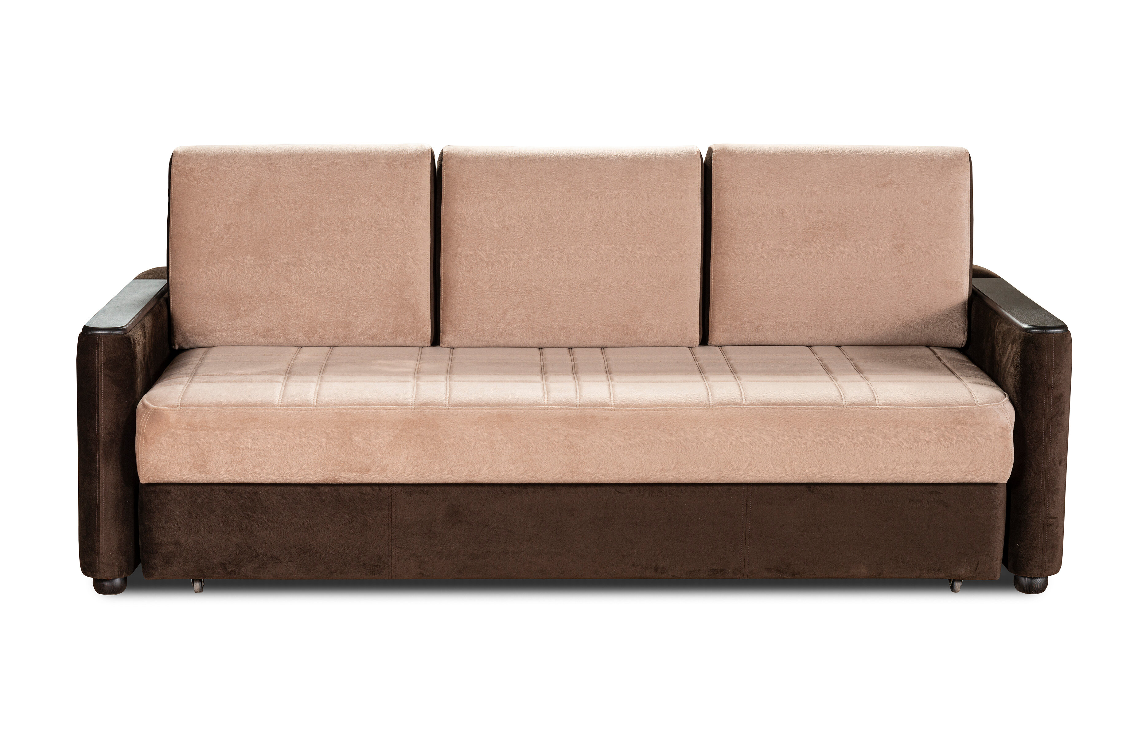 Диван-кровать Sofa Collection Кронос-2 Бежево-коричневый/Венге - фотография № 4